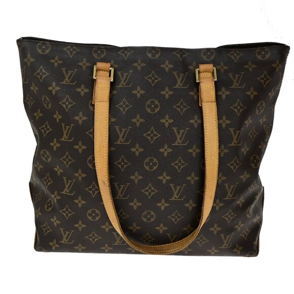 LOUIS VUITTON Cabas Mezzo Shoulder Bag Monogram Leather Brown - Picture 3 of 14